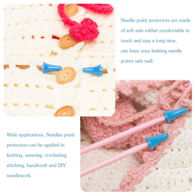 LOKUNN 20 PCS Knitting Needles Point Protectors/Stoppers with Plastic Box, Include 10 Small & 10 Large, Knit Needle Tip Covers for Beginners Knitting Craft DIY - Image 5